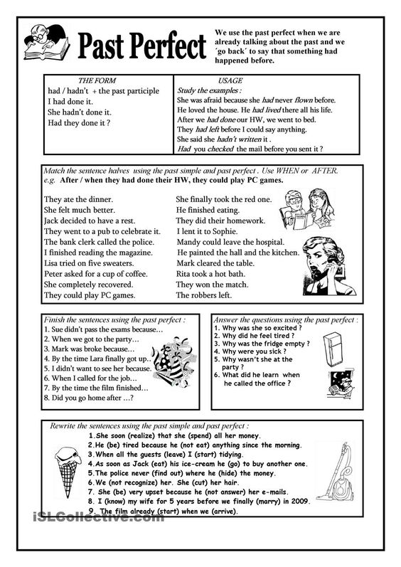 Past Perfect Worksheet