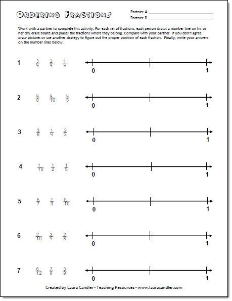 Pictures Ordering Fractions Worksheet 4th Grade | Free Worksheets Samples