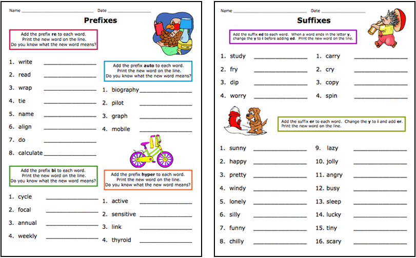 Prefix And Suffix Worksheets 4th Grade Worksheets For All