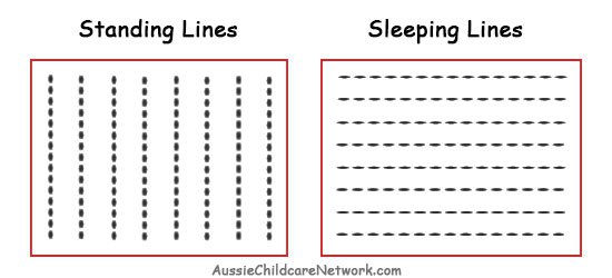 Prewriting Skills Standing Sleeping Lines Jpg