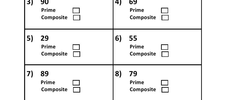 Prime Or Composite Numbers Worksheet