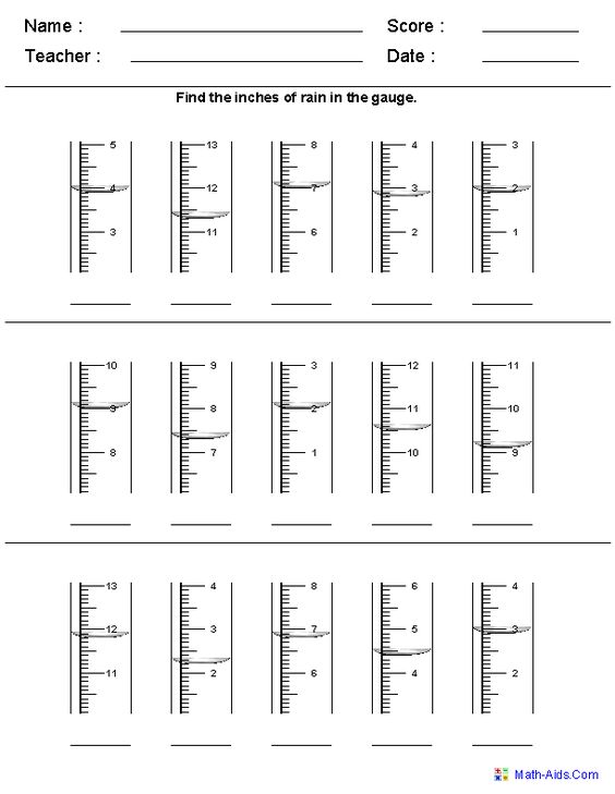 Rain Gauge Worksheets
