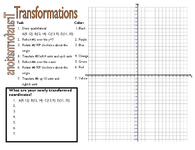 Reflection Transformation Worksheet Worksheets For All