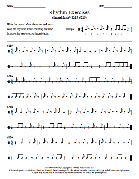 Rhythm Reading Worksheets Worksheets For All