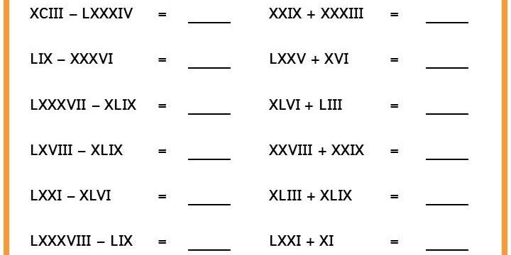 Roman Numerals Calculations