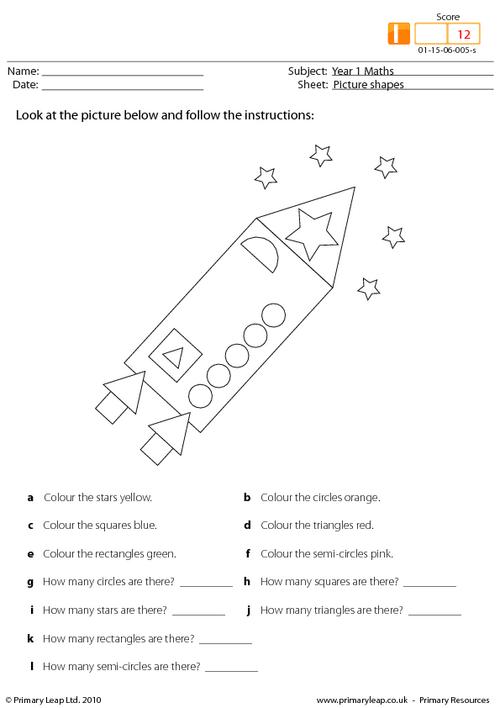 Shapes Worksheets For Grade 1
