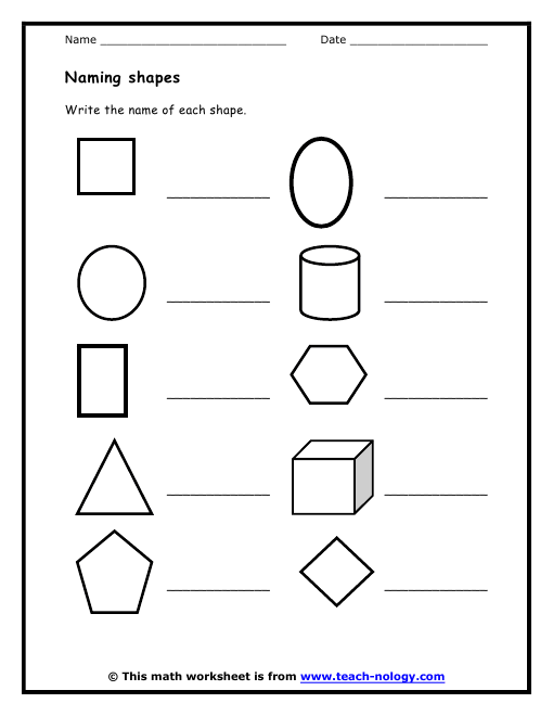 Shapes Worksheets First Grade Photos