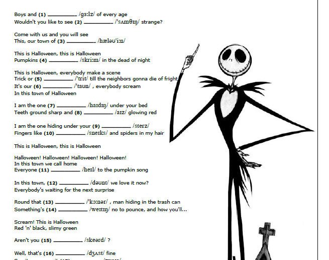 Songs And Phonetics  This Is Halloween Worksheet On Busyteacher