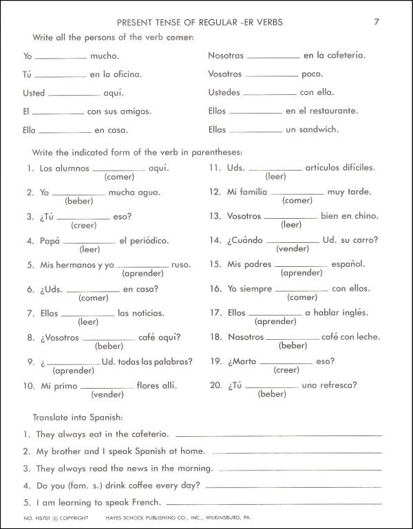 Spanish 1 Review Worksheets Worksheets For All