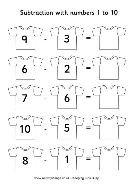 Subtraction To 10 Worksheets Worksheets For All