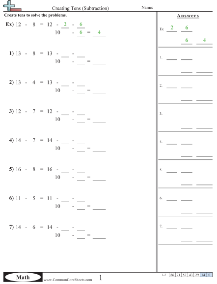 Subtraction Worksheets