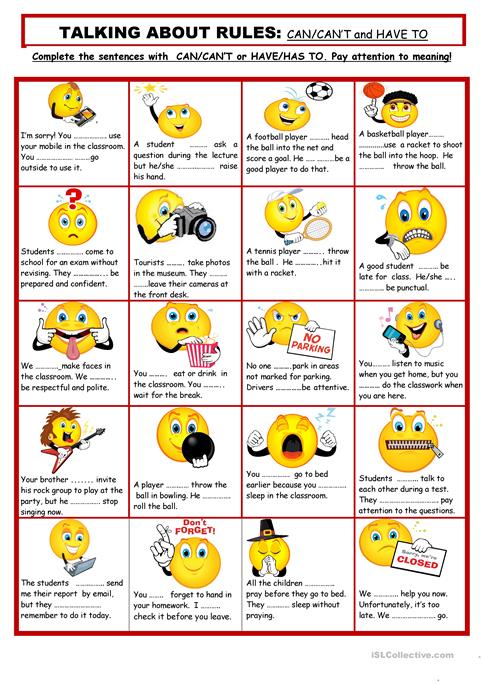 Rules And Regulations Worksheets