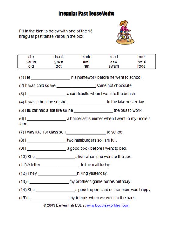 Tense Worksheets Worksheets For All