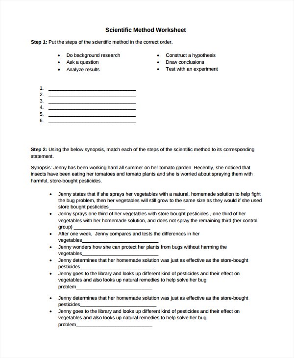 The Scientific Method Worksheets Worksheets For All