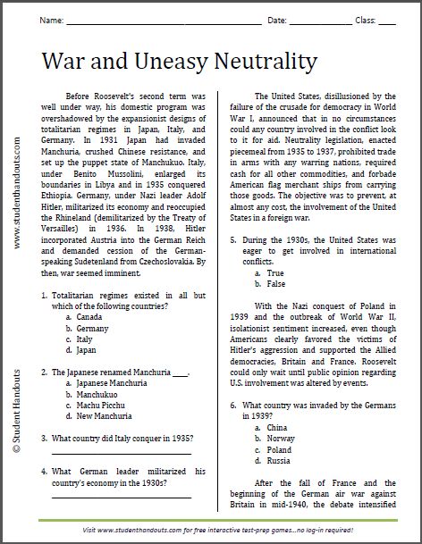 War And Uneasy Neutrality
