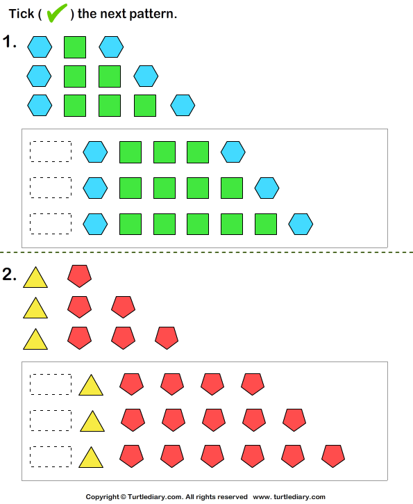 What Comes Next In The Pattern Worksheet