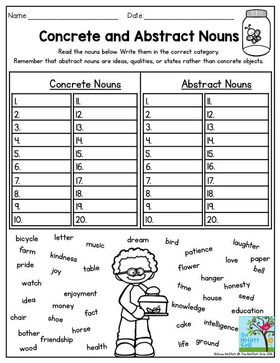 Worksheets About Abstract And Concrete Nouns