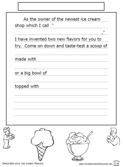 Writing Worksheet For Kids Worksheets For All