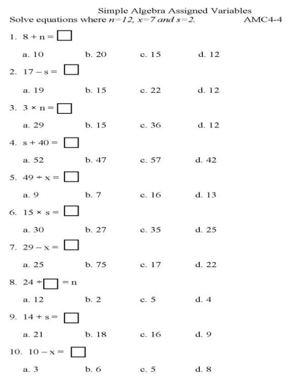 8th Grade Math Worksheet Printable Worksheets For All