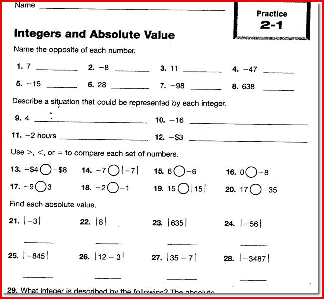 8th Grade Math Worksheets Printable With Answers Worksheets For