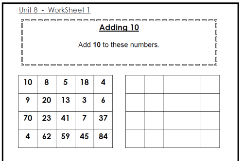 Adding 10 To A Number Worksheet Worksheets For All