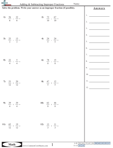 Adding Subtracting Multiplying And Dividing Fractions Worksheet