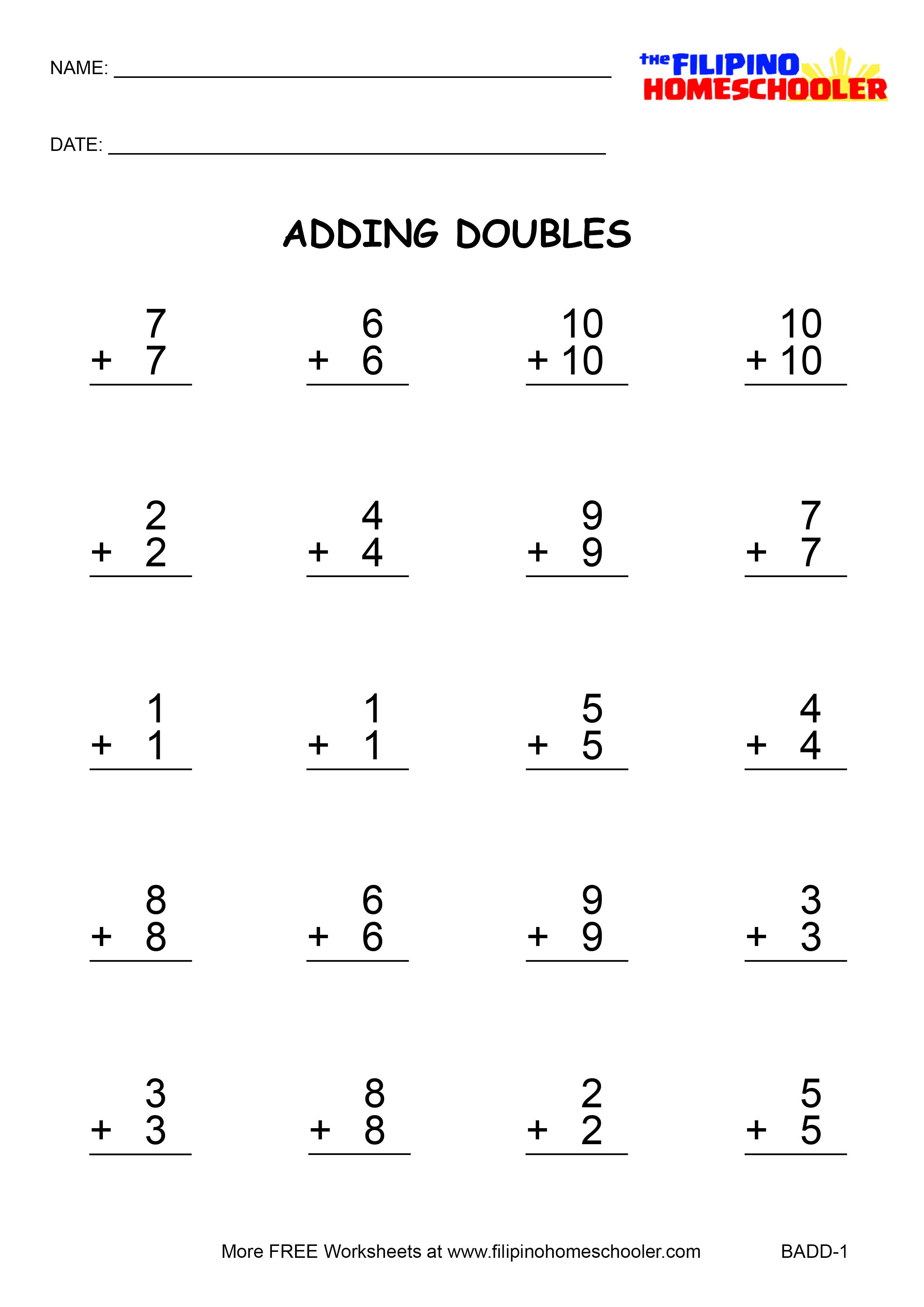 addition doubles 1 worksheet free printable worksheets addition