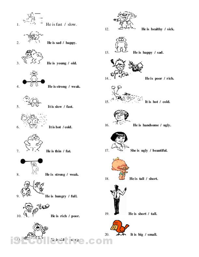 Adjective Worksheets For Elementary