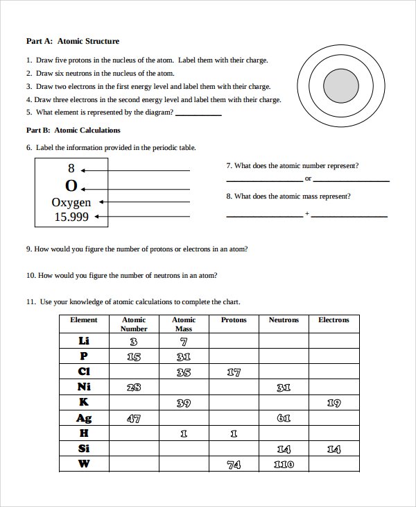 Atomic Structure Worksheet Answers Atomic Structure Worksheet 20
