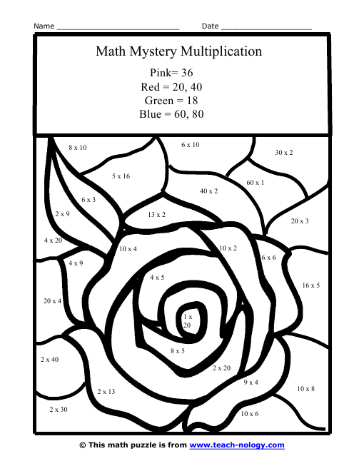 Best Printable Multiplication Coloring Pages Free Coloring Free