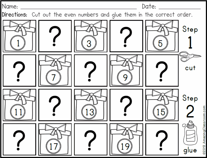 Christmas Skip Counting Worksheets