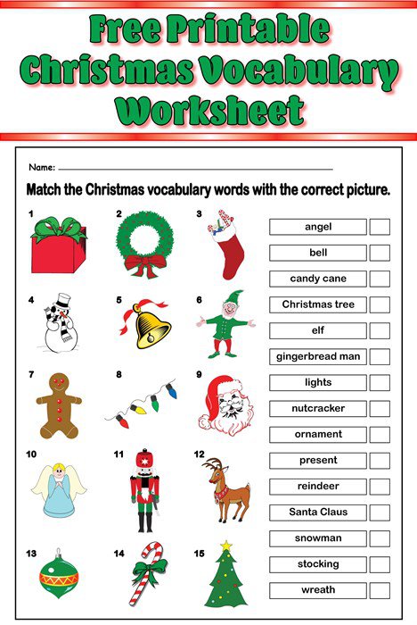 Christmas Vocabulary Worksheets Chomikuj
