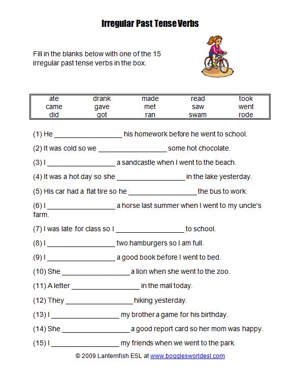 Collection Of Solutions Irregular Past Tense Verbs Worksheets For
