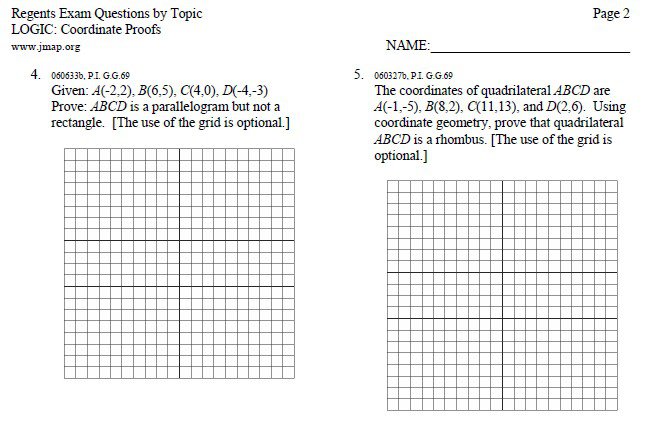 Coordinate Geometry Worksheet Answers Worksheets For All