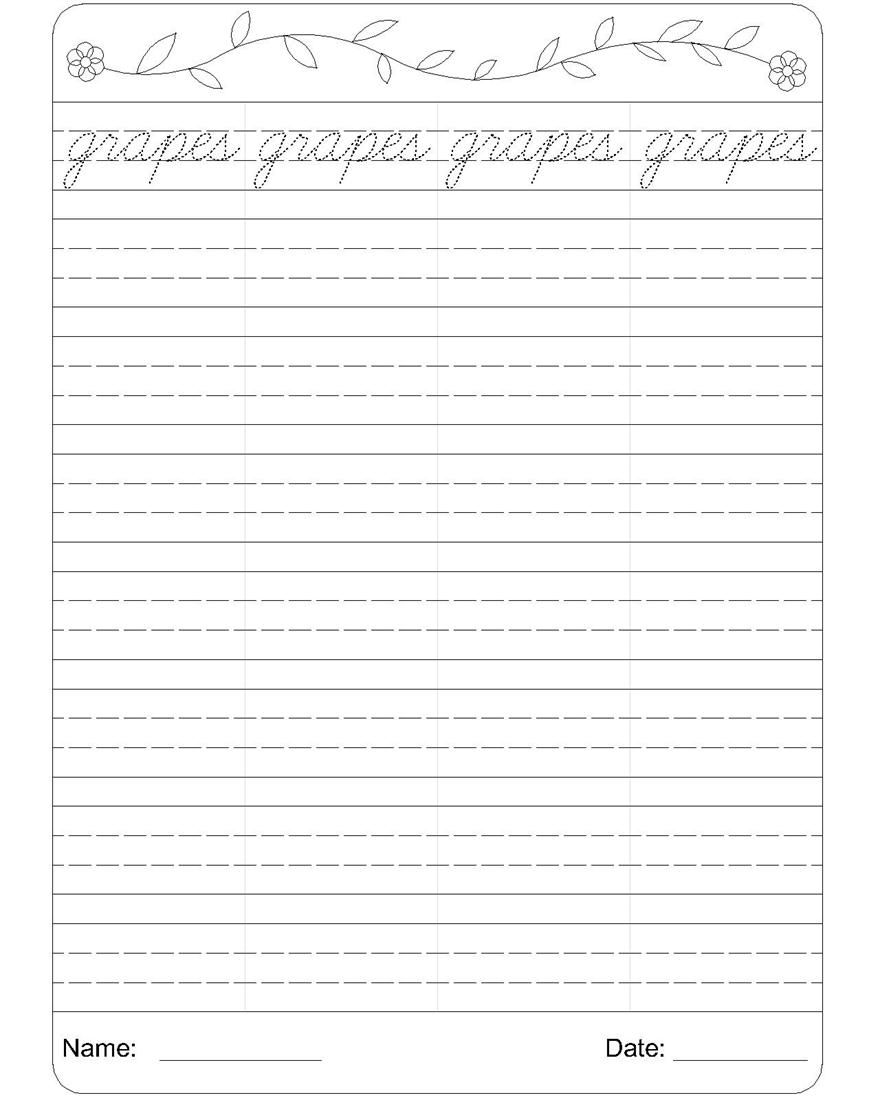 English Writing Worksheets For Grade 1