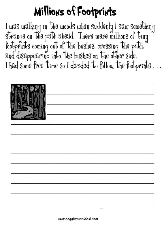 Esl Creative Writing Worksheets