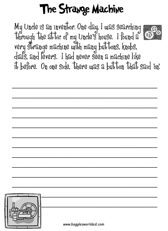 Esl Creative Writing Worksheets