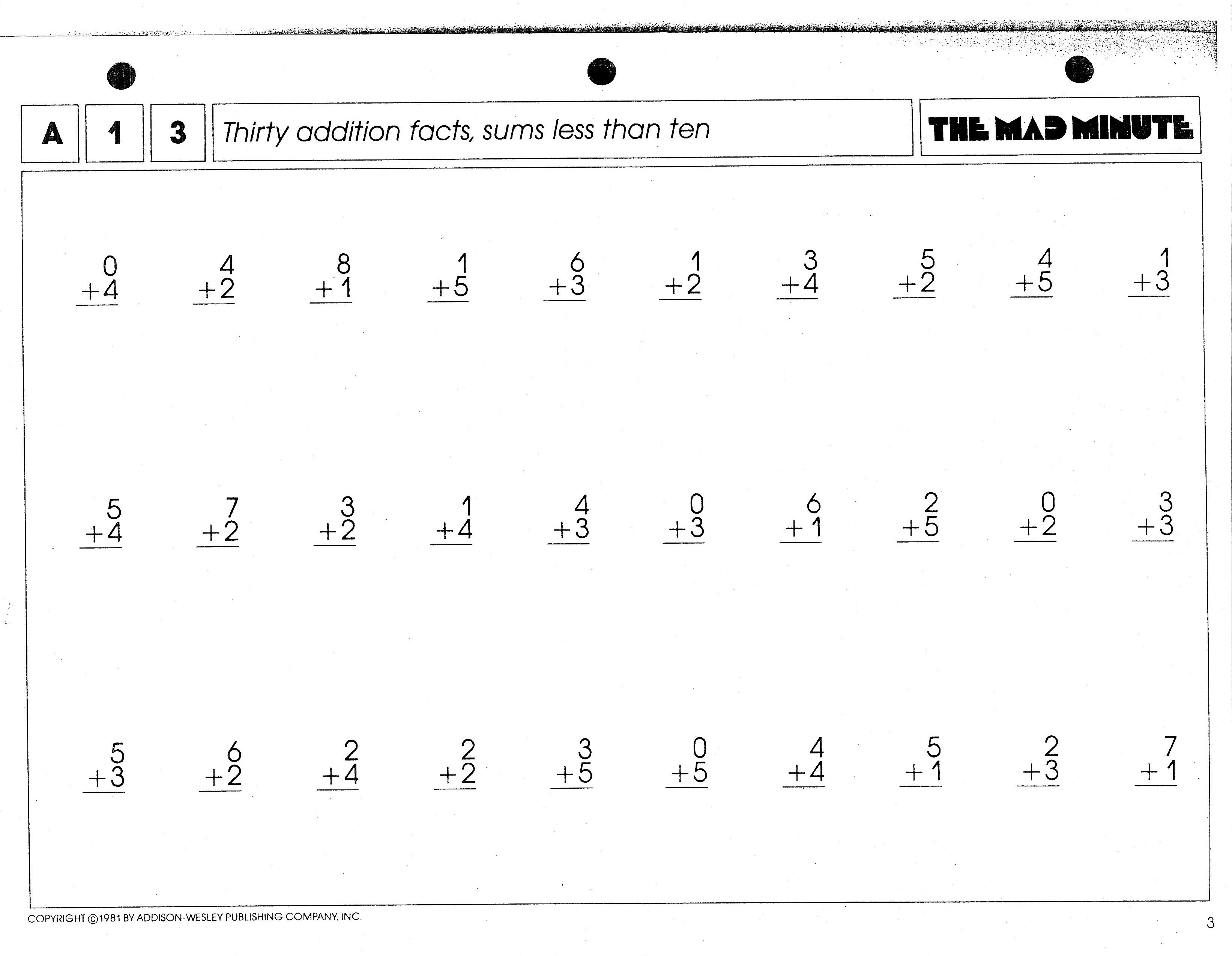Excellent Math Timed Tests Worksheets Photos