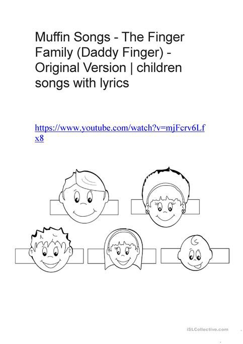 Family Finger Worksheet