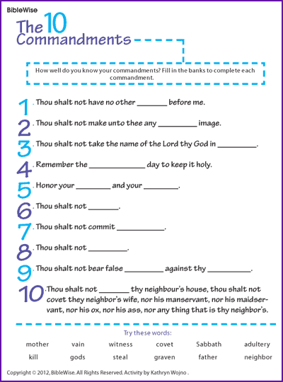 Fill In The Blanks (ten Commandments)