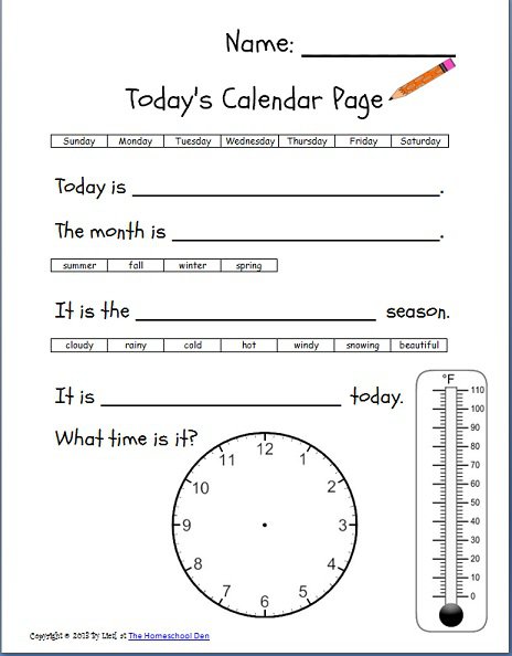 First Grade Daily Worksheets