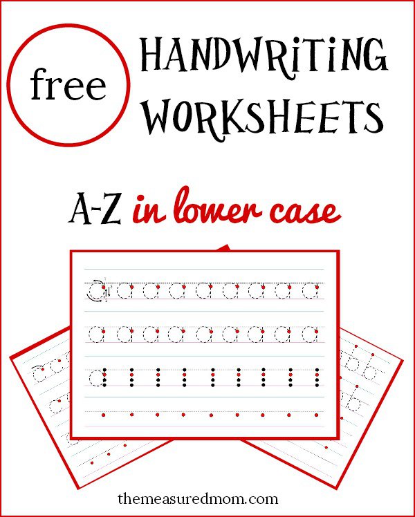 Free Lowercase Handwriting Worksheets On Four Lines!