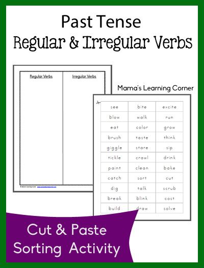 Free Past Tense Regular And Irregular Verb Sort Worksheets