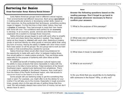 Free Printable 7th Grade Reading Comprehension Worksheets