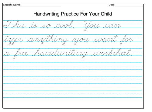 Free Printable Cursive Handwriting Practice Worksheets Worksheets