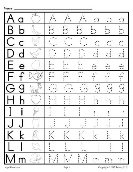 Free Uppercase And Lowercase Letter Tracing Worksheets!
