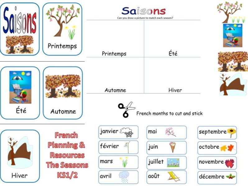 French Seasons Lesson And Resources Ks1 2 By Mrspomme