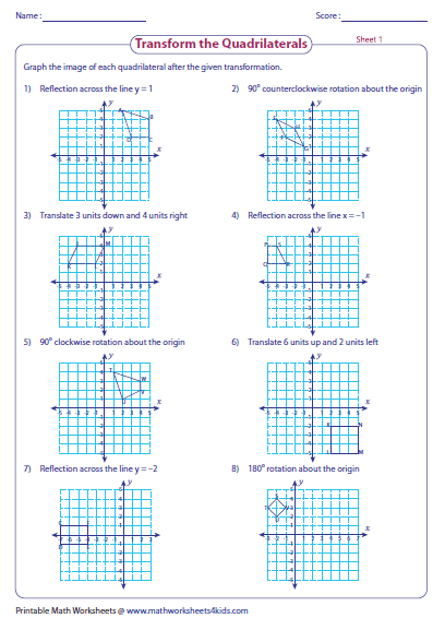 Graph The Image Of Quadrilateral After The Given Transformation
