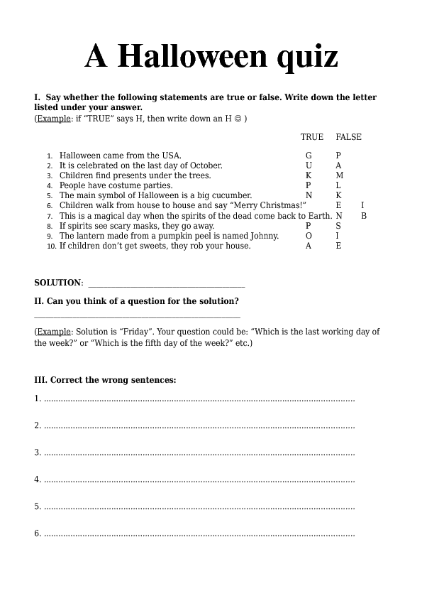 Halloween Worksheets For Middle School Worksheets For All Download