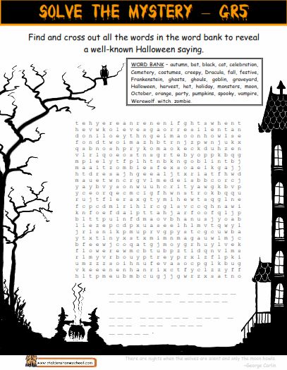 Halloween Worksheets Middle School Worksheets For All